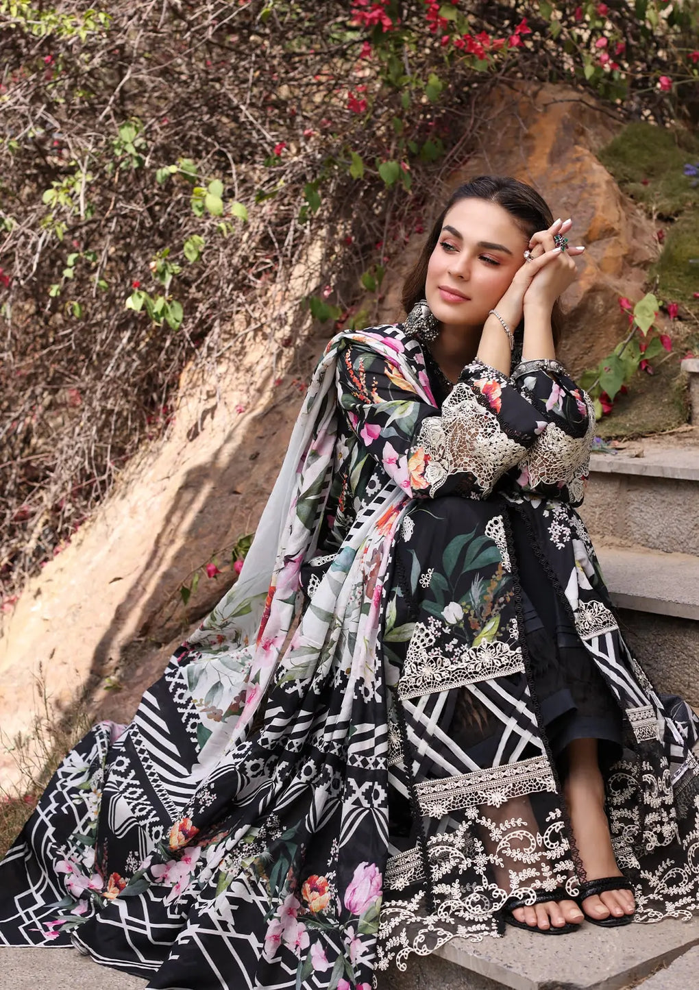 Elaf Premium | Prints Chikankari 24 | 02A NOIREE by Elaf Premium - Designer Dress - Type: Ladies Clothes - Available at Libayah - 100% Original