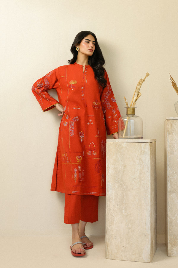 Sahar | Pre Essential Emb Edit | Burnt Citrus by Sahar - Designer Dress  - Type : Ladies Clothes - Available at Libayah - 100% Original 