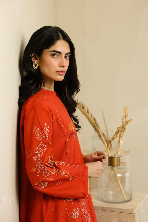 Sahar | Pre Essential Emb Edit | Burnt Citrus by Sahar - Designer Dress  - Type : Ladies Clothes - Available at Libayah - 100% Original 