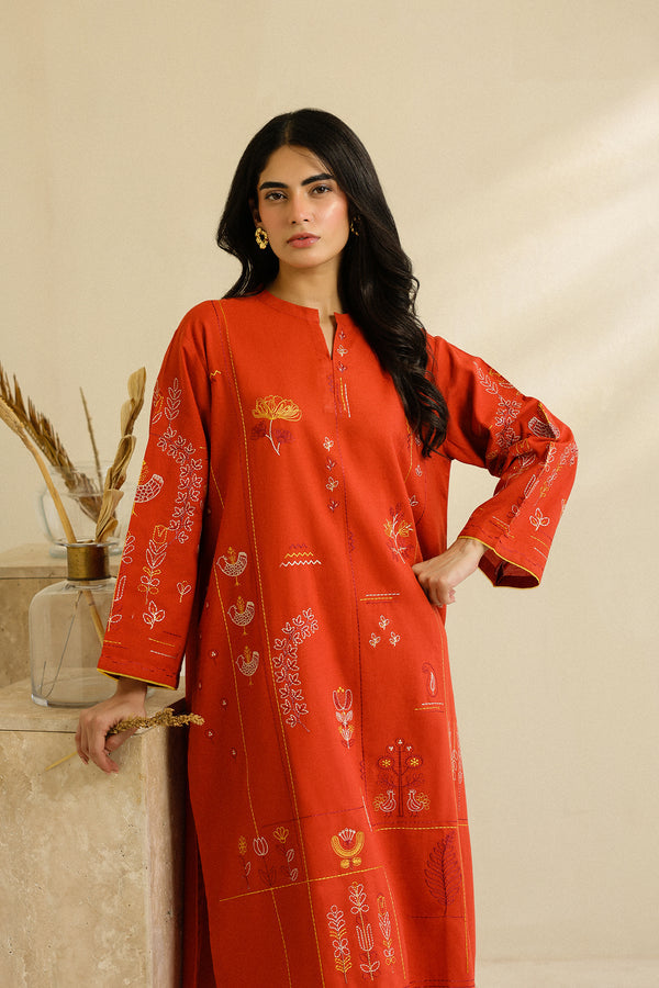 Sahar | Pre Essential Emb Edit | Burnt Citrus by Sahar - Designer Dress  - Type : Ladies Clothes - Available at Libayah - 100% Original 