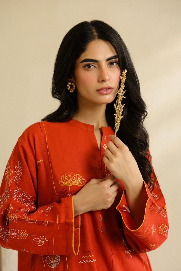Sahar | Pre Essential Emb Edit | Burnt Citrus by Sahar - Designer Dress  - Type : Ladies Clothes - Available at Libayah - 100% Original 