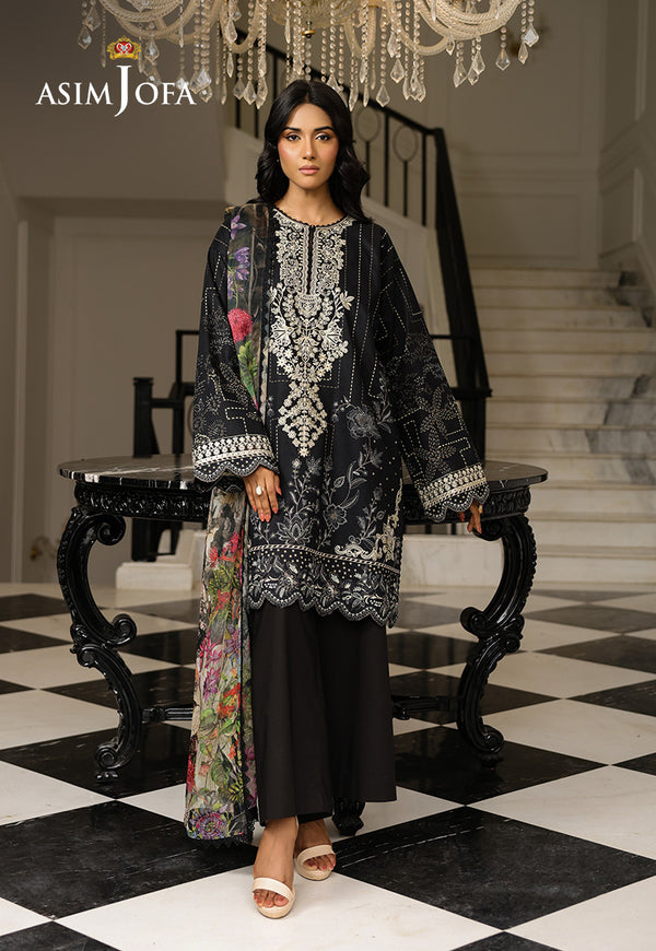Asim Jofa | Summer Rhapsody | AJMCH-12 EMBROIDERED LAWN by Asim Jofa - Designer Dress  - Type : Ladies Clothes - Available at Libayah - 100% Original 