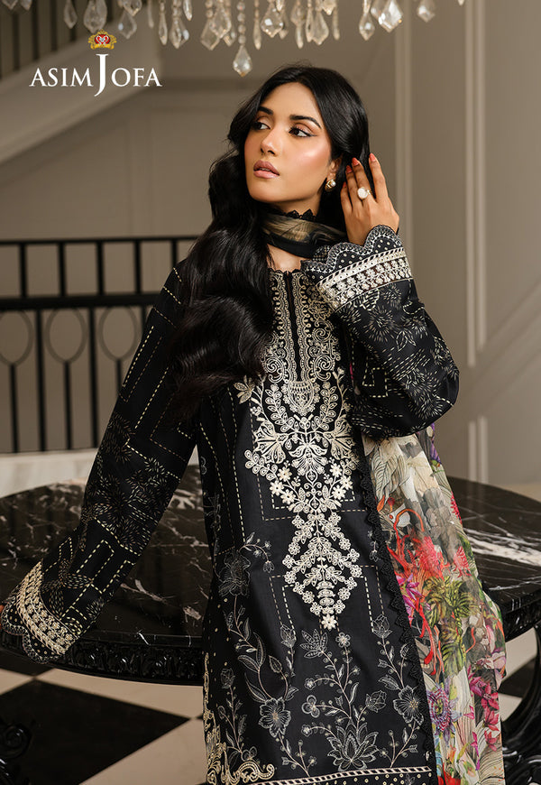 Asim Jofa | Summer Rhapsody | AJMCH-12 EMBROIDERED LAWN by Asim Jofa - Designer Dress  - Type : Ladies Clothes - Available at Libayah - 100% Original 