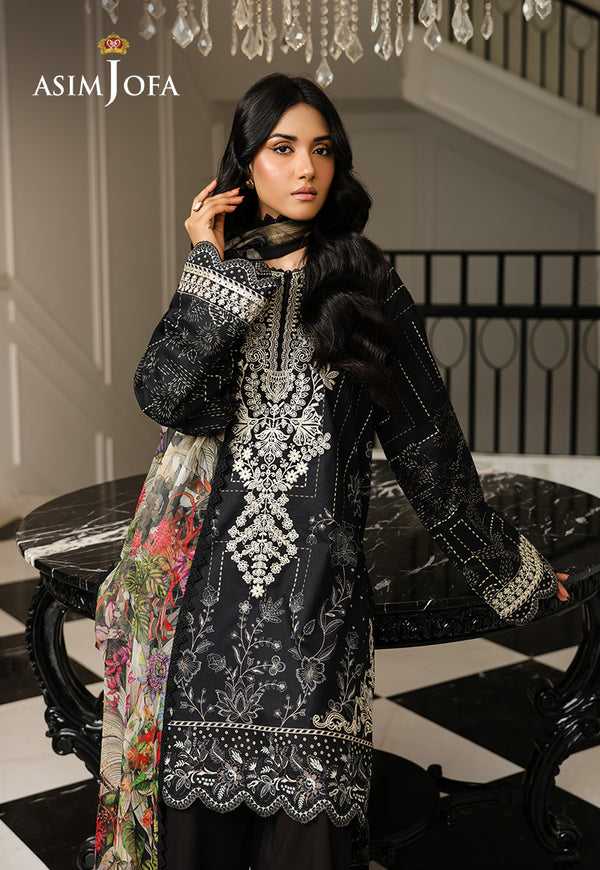 Asim Jofa | Summer Rhapsody | AJMCH-12 EMBROIDERED LAWN by Asim Jofa - Designer Dress  - Type : Ladies Clothes - Available at Libayah - 100% Original 
