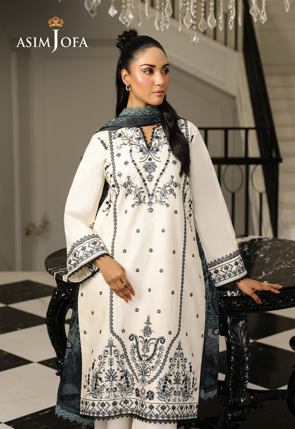 Asim Jofa | Summer Rhapsody | AJMCH-02 EMBROIDERED CAMBRIC by Asim Jofa - Designer Dress  - Type : Ladies Clothes - Available at Libayah - 100% Original 