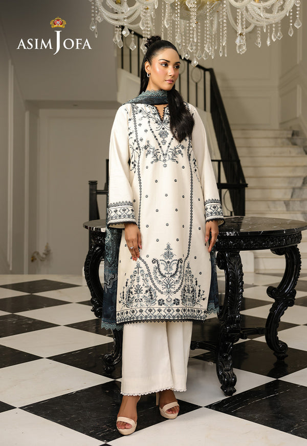 Asim Jofa | Summer Rhapsody | AJMCH-02 EMBROIDERED CAMBRIC by Asim Jofa - Designer Dress  - Type : Ladies Clothes - Available at Libayah - 100% Original 