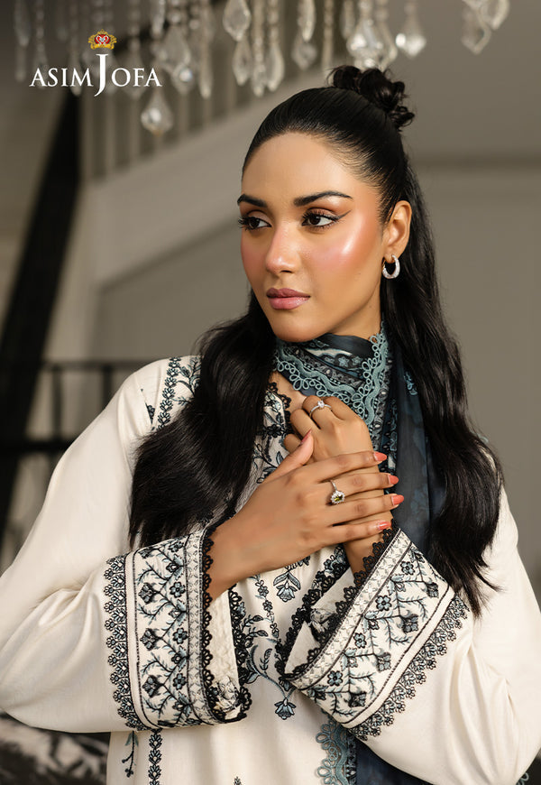 Asim Jofa | Summer Rhapsody | AJMCH-02 EMBROIDERED CAMBRIC by Asim Jofa - Designer Dress  - Type : Ladies Clothes - Available at Libayah - 100% Original 