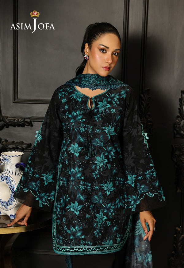 Asim Jofa | Summer Rhapsody | AJMCH-05 EMBROIDERED LAWN by Asim Jofa - Designer Dress  - Type : Ladies Clothes - Available at Libayah - 100% Original 