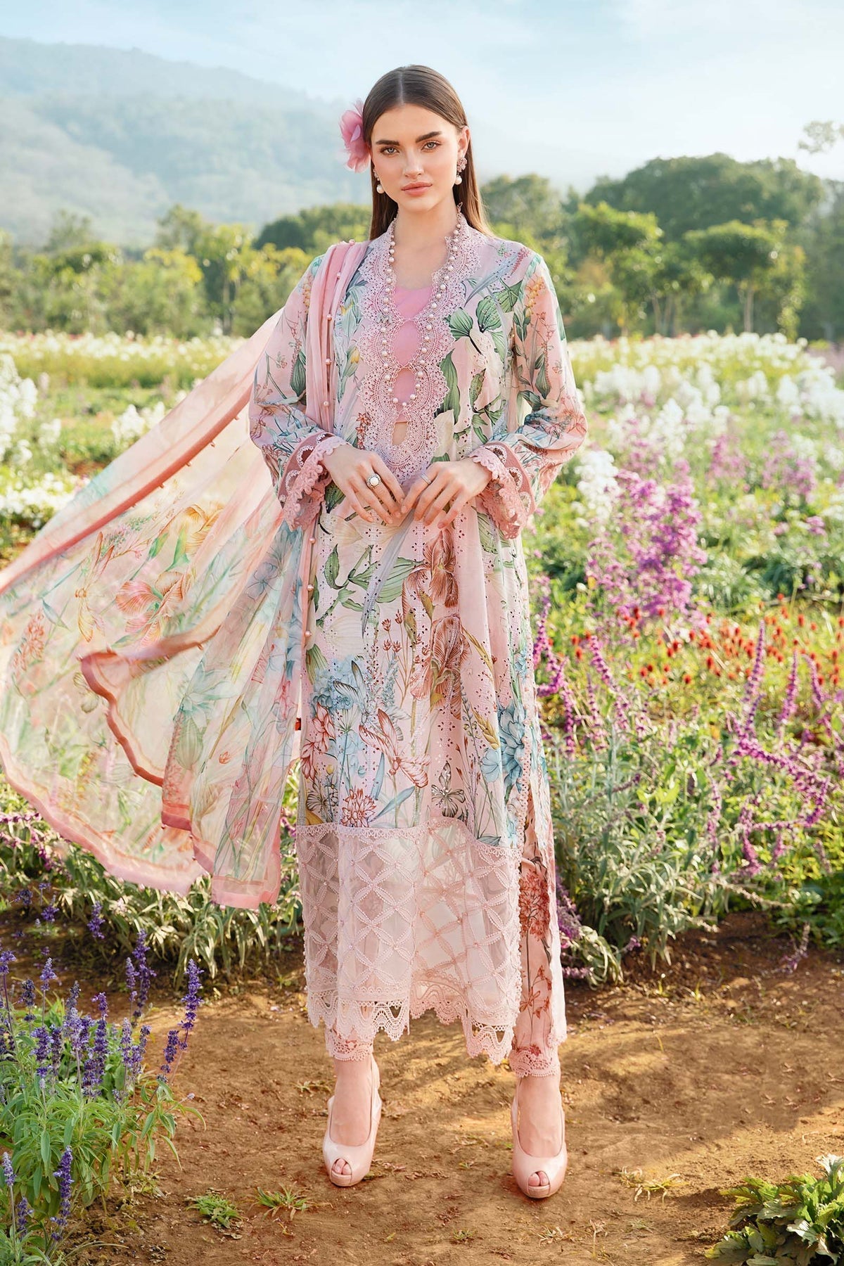 Maria B | M Prints 25 | MPT-2506-B by Maria B - Designer Dress - Type: Ladies Clothes - Available at Libayah - 100% Original