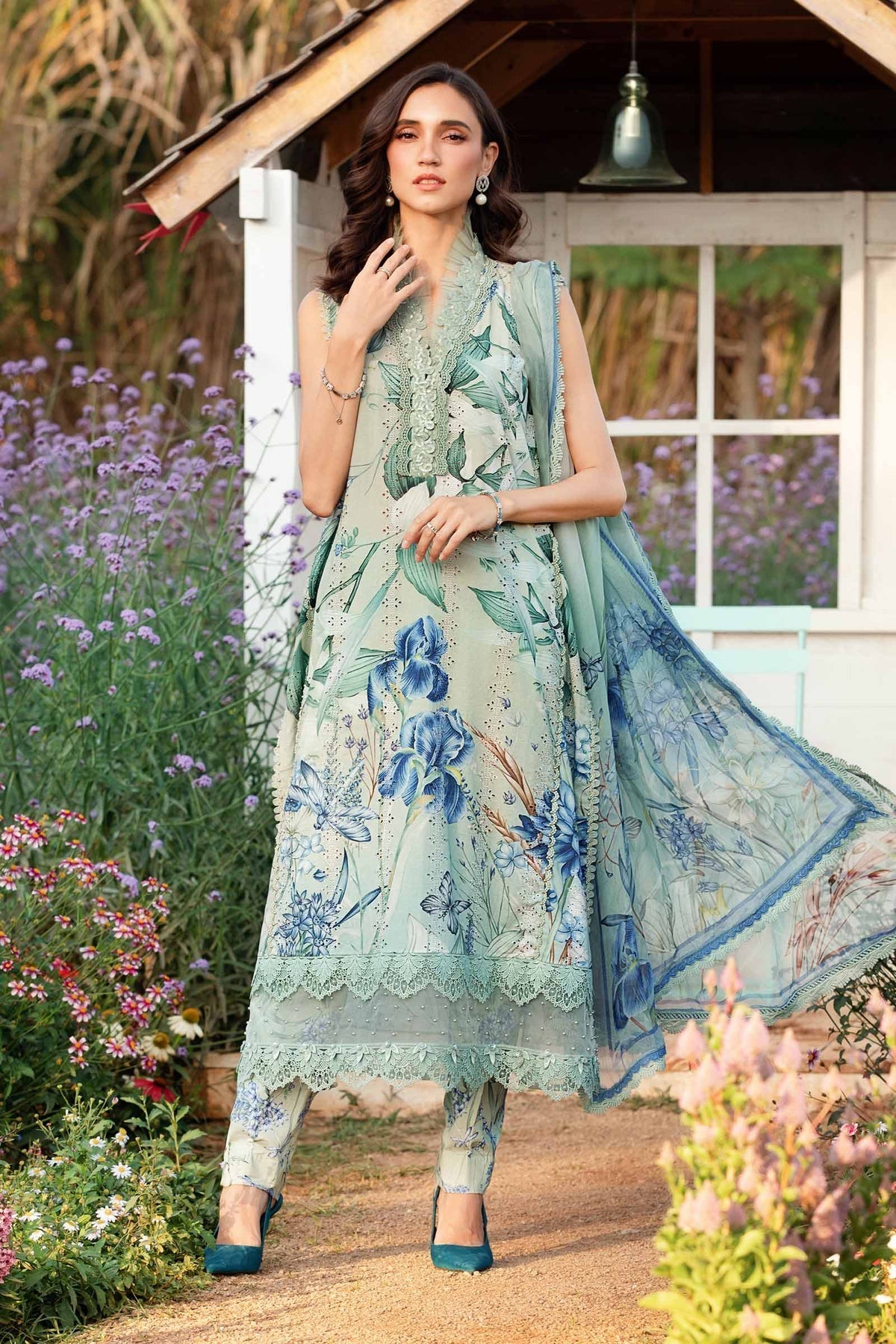 Maria B | M Prints 25 | MPT-2502-B by Maria B - Designer Dress - Type: Ladies Clothes - Available at Libayah - 100% Original
