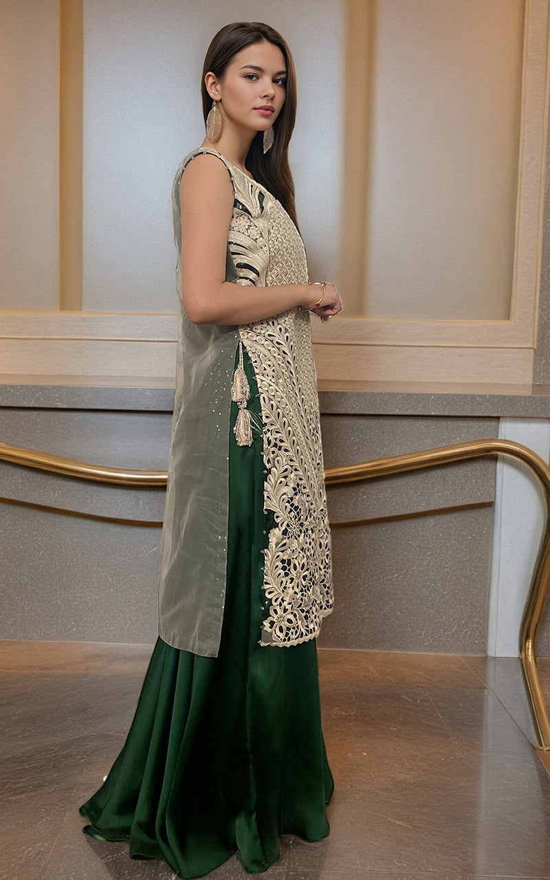 Threads and Motifs | Formal Dresses 25 | Embroidered Jacket With Skirt by Threads and Motifs - Designer Dress  - Type : Ladies Clothes - Available at Libayah - 100% Original 