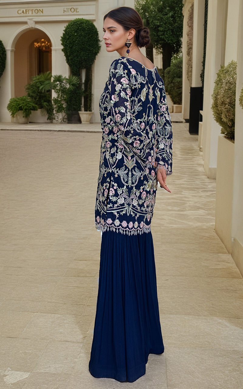 Threads and Motifs | Formal Dresses 25 | Chiffon Embroidered Shirt by Threads and Motifs - Designer Dress  - Type : Ladies Clothes - Available at Libayah - 100% Original 