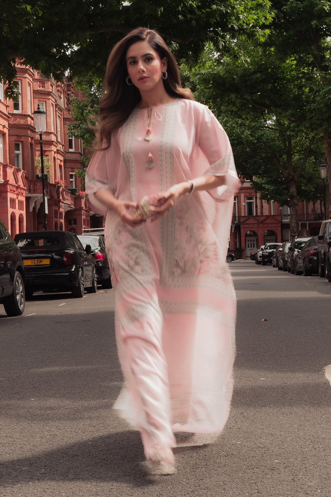 Erum Khan | Kaftan Edit | Fuchsia Fire by Erum Khan - Designer Dress  - Type : Ladies Clothes - Available at Libayah - 100% Original 