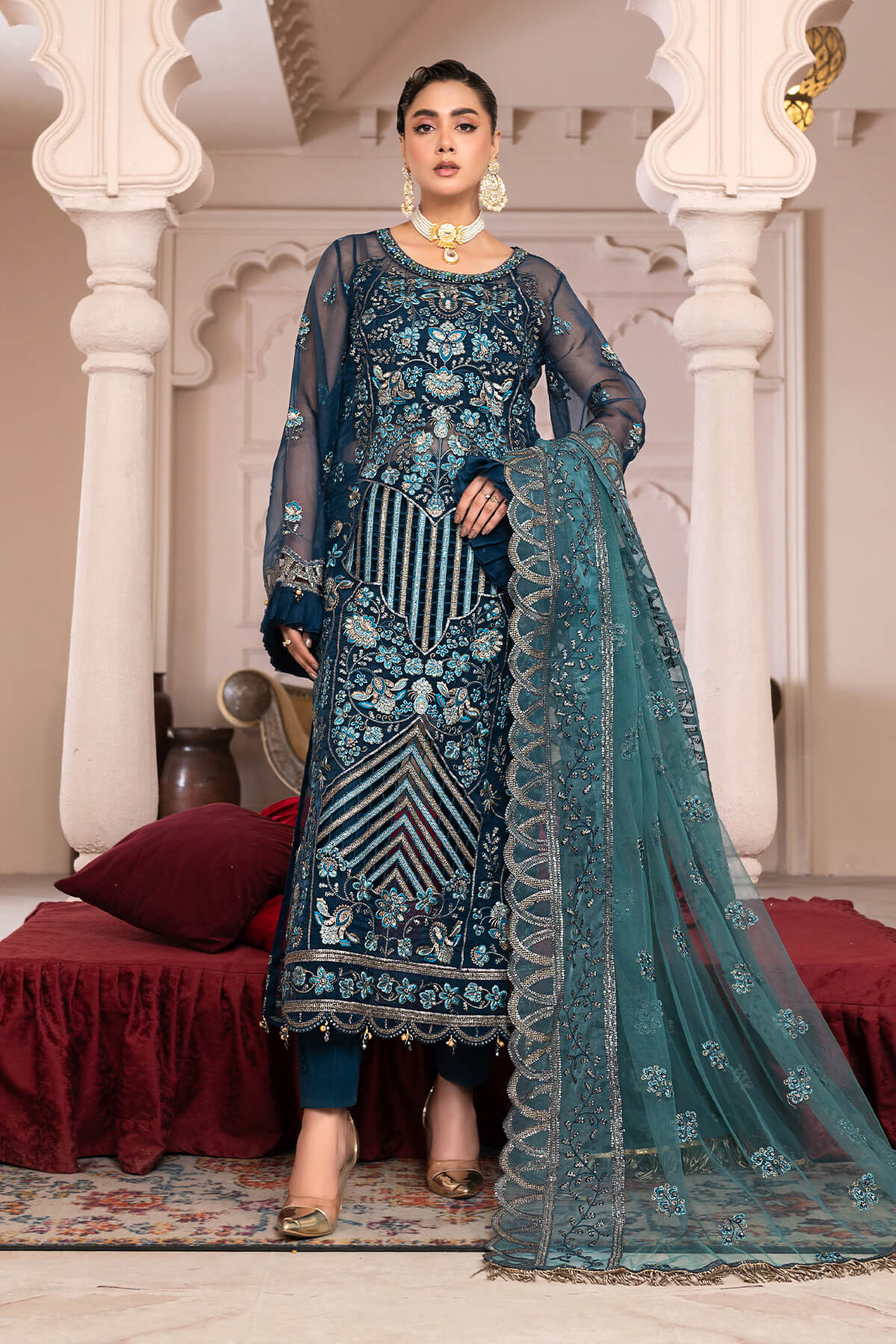 Janique | Luxury Collection 24 | D-002 Blue Contour by Janique - Designer Dress - Type: Ladies Clothes - Available at Libayah - 100% Original