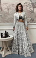 Threads and Motifs | Formal Dresses 25 | Printed Jacket And Printed Lehenga With Sequins Blouse by Threads and Motifs - Designer Dress  - Type : Ladies Clothes - Available at Libayah - 100% Original 