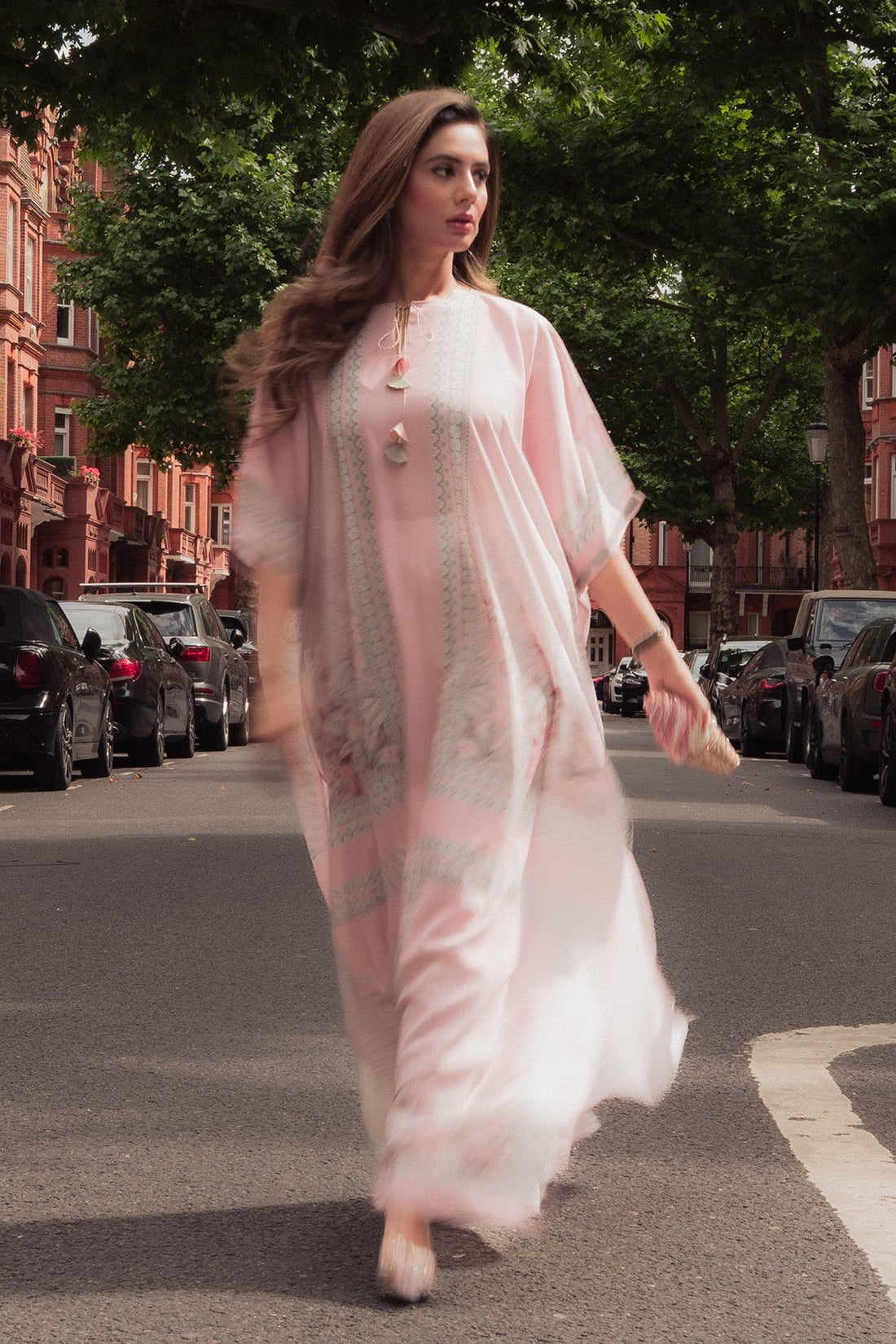 Erum Khan | Kaftan Edit | Fuchsia Fire by Erum Khan - Designer Dress  - Type : Ladies Clothes - Available at Libayah - 100% Original 