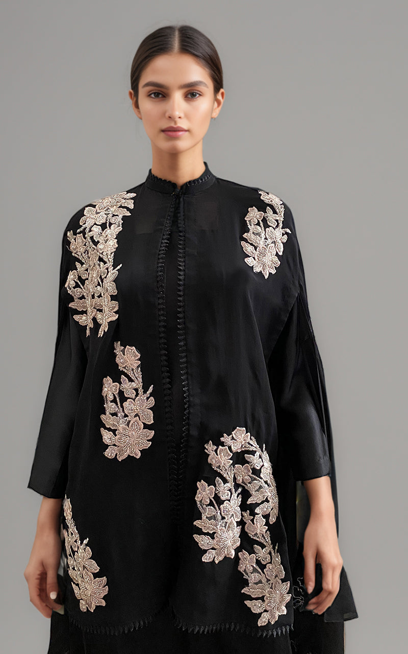Threads and Motifs | Formal Dresses 25 | Embroidered Cape With Trouser by Threads and Motifs - Designer Dress  - Type : Ladies Clothes - Available at Libayah - 100% Original 