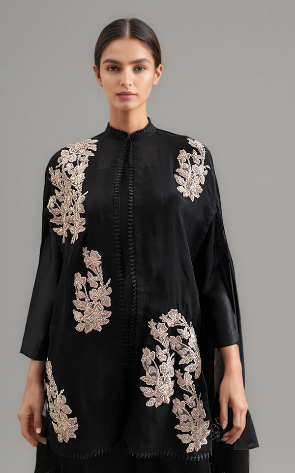 Threads and Motifs | Formal Dresses 25 | Embroidered Cape With Trouser by Threads and Motifs - Designer Dress  - Type : Ladies Clothes - Available at Libayah - 100% Original 