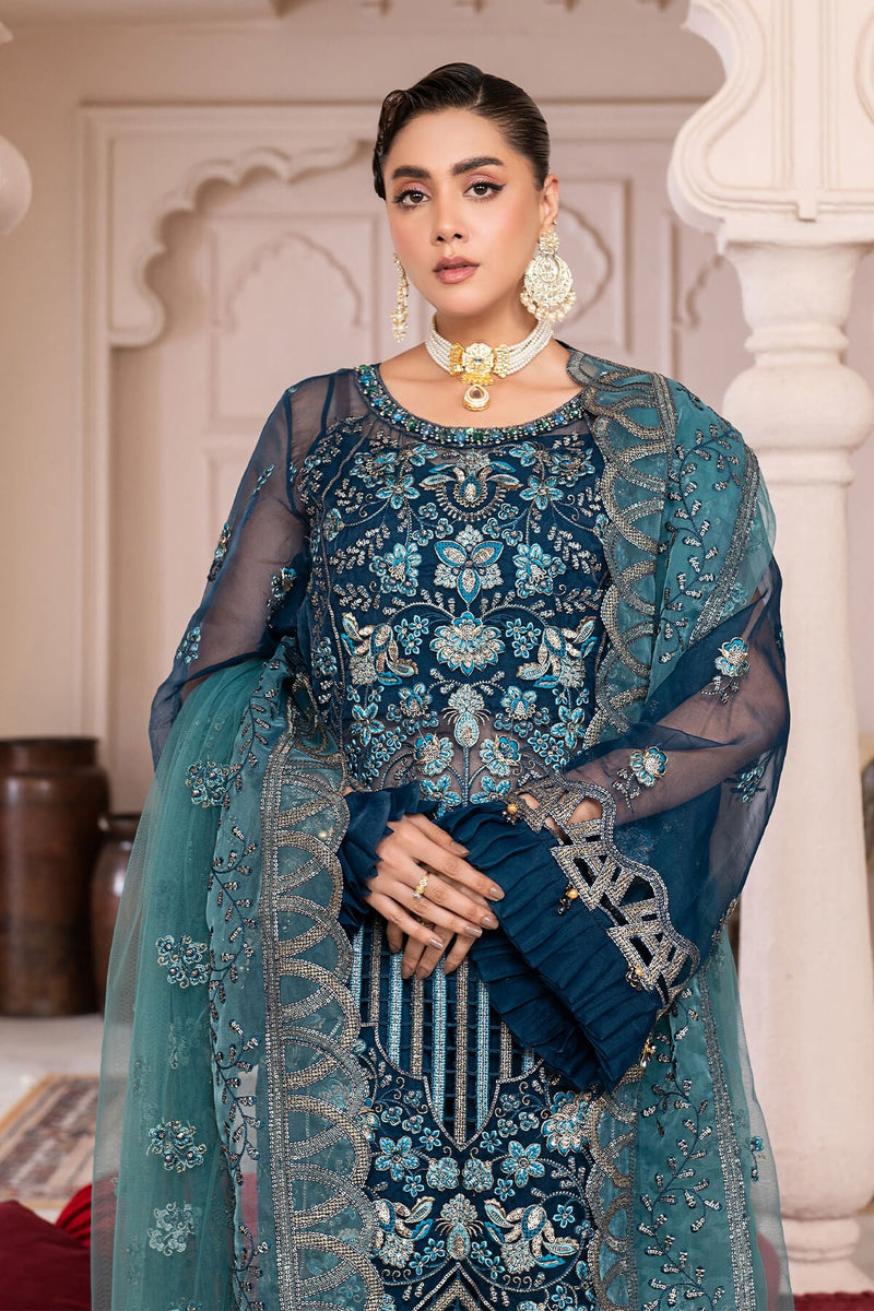 Janique | Luxury Collection 24 | D-002 Blue Contour by Janique - Designer Dress - Type: Ladies Clothes - Available at Libayah - 100% Original