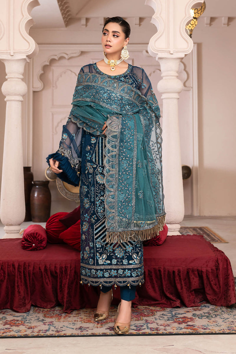 Janique | Luxury Collection 24 | D-002 Blue Contour by Janique - Designer Dress - Type: Ladies Clothes - Available at Libayah - 100% Original