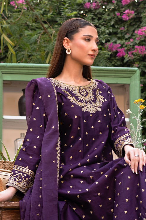 Kross Kulture | Luxury Baharaneh | Baharaneh (Purple) KLX-00923 by Kross Kulture - Designer Dress - Type: Ladies Clothes - Available at Libayah - 100% Original