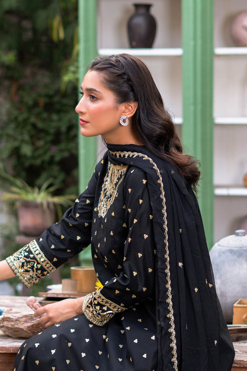 Kross Kulture | Luxury Baharaneh | Baharaneh (Black) KLX-00929 by Kross Kulture - Designer Dress - Type: Ladies Clothes - Available at Libayah - 100% Original