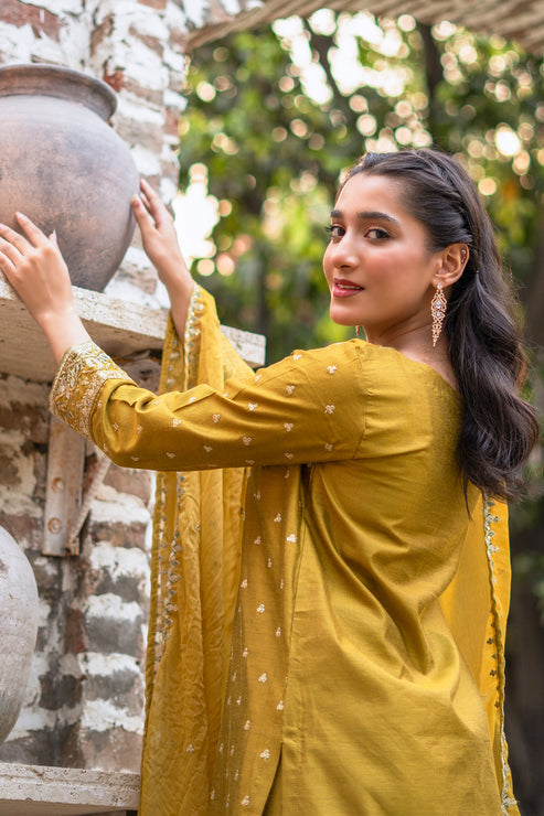 Kross Kulture | Luxury Baharaneh | Baharaneh (Olive) KLX-00928 by Kross Kulture - Designer Dress - Type: Ladies Clothes - Available at Libayah - 100% Original