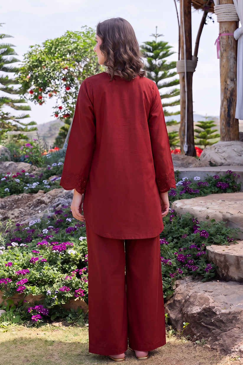 Saad Shaikh | Ease Fall Edit 26 | Merlot by Saad Shaikh - Designer Dress  - Type : Ladies Clothes - Available at Libayah - 100% Original 