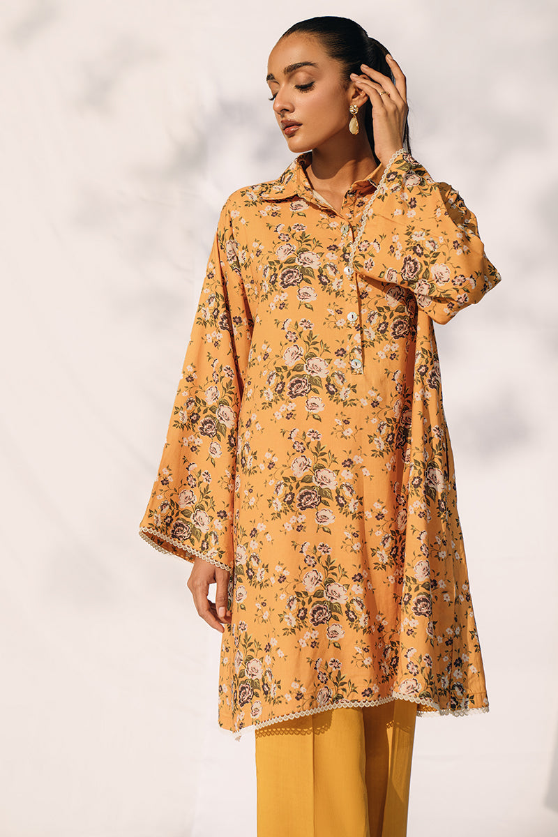 Cross Stitch | Daily Wear | FLORAL GOLD by Cross Stitch - Designer Dress - Type: Casuals - Available at Libayah - 100% Original