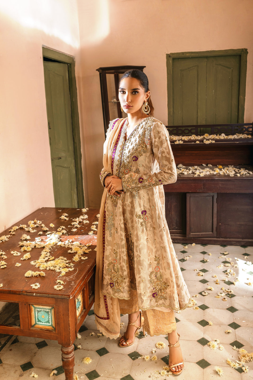 Sana Abbas | Wedding Formals | SALMON by Sana Abbas - Designer Dress - Type: Ladies Clothes - Available at Libayah - 100% Original