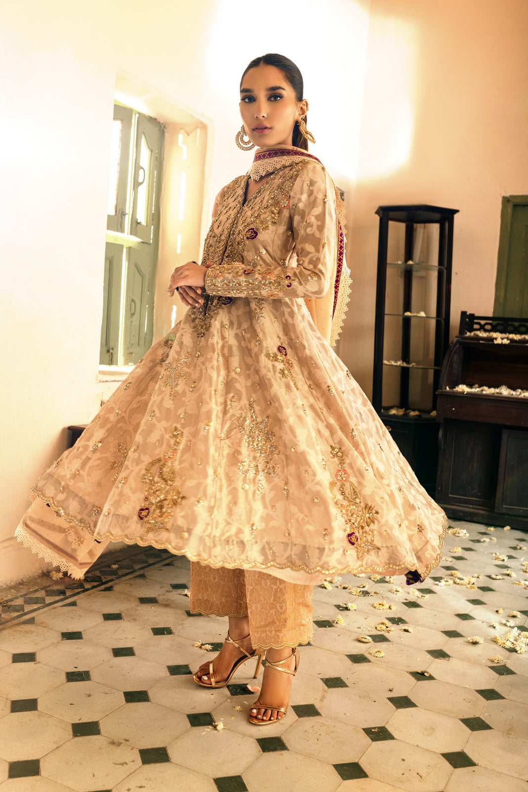 Sana Abbas | Wedding Formals | SALMON by Sana Abbas - Designer Dress - Type: Ladies Clothes - Available at Libayah - 100% Original