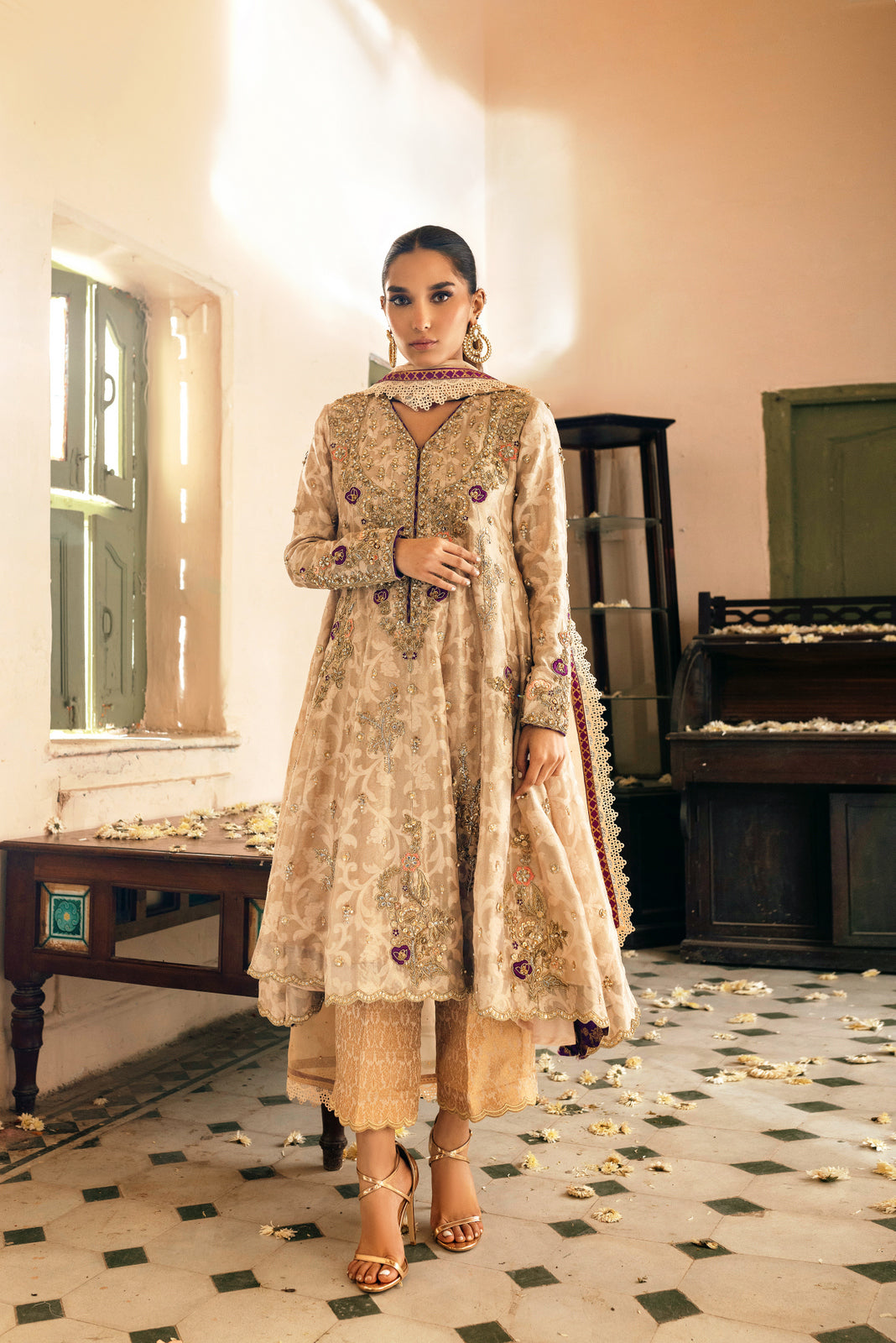 Sana Abbas | Wedding Formals | SALMON by Sana Abbas - Designer Dress - Type: Ladies Clothes - Available at Libayah - 100% Original