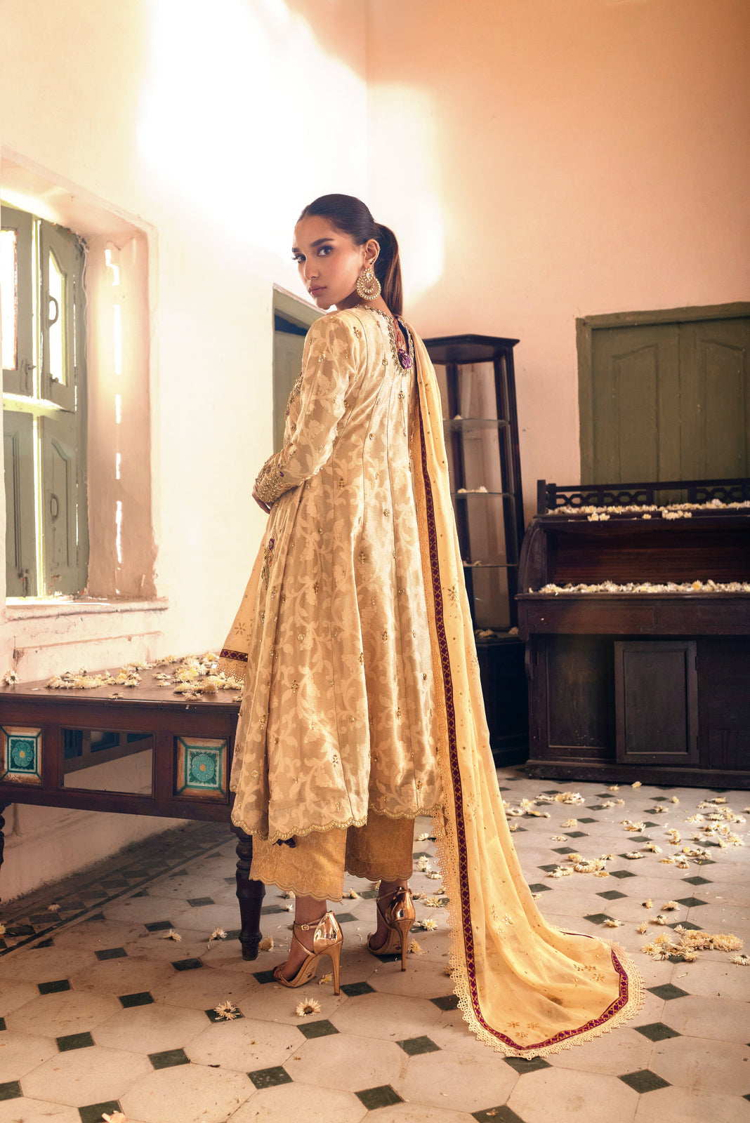 Sana Abbas | Wedding Formals | SALMON by Sana Abbas - Designer Dress - Type: Ladies Clothes - Available at Libayah - 100% Original