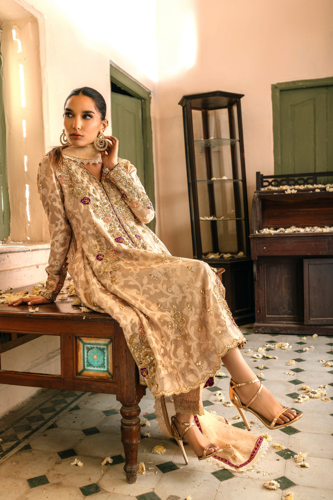 Sana Abbas | Wedding Formals | SALMON by Sana Abbas - Designer Dress - Type: Ladies Clothes - Available at Libayah - 100% Original