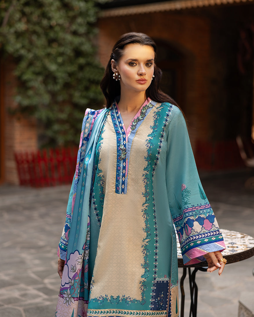 Mushq | Nirvana Printed Silk | Seraphic Dust by Mushq - Designer Dress  - Type : Ladies Clothes - Available at Libayah - 100% Original 