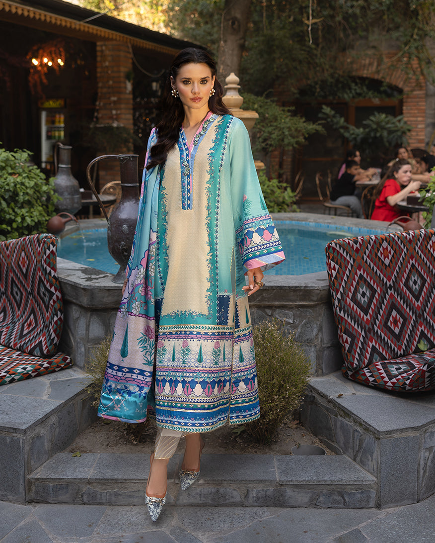 Mushq | Nirvana Printed Silk | Seraphic Dust by Mushq - Designer Dress  - Type : Ladies Clothes - Available at Libayah - 100% Original 