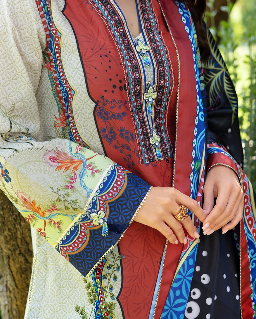 Mushq | Nirvana Printed Silk | Ethereal Gleam by Mushq - Designer Dress  - Type : Ladies Clothes - Available at Libayah - 100% Original 