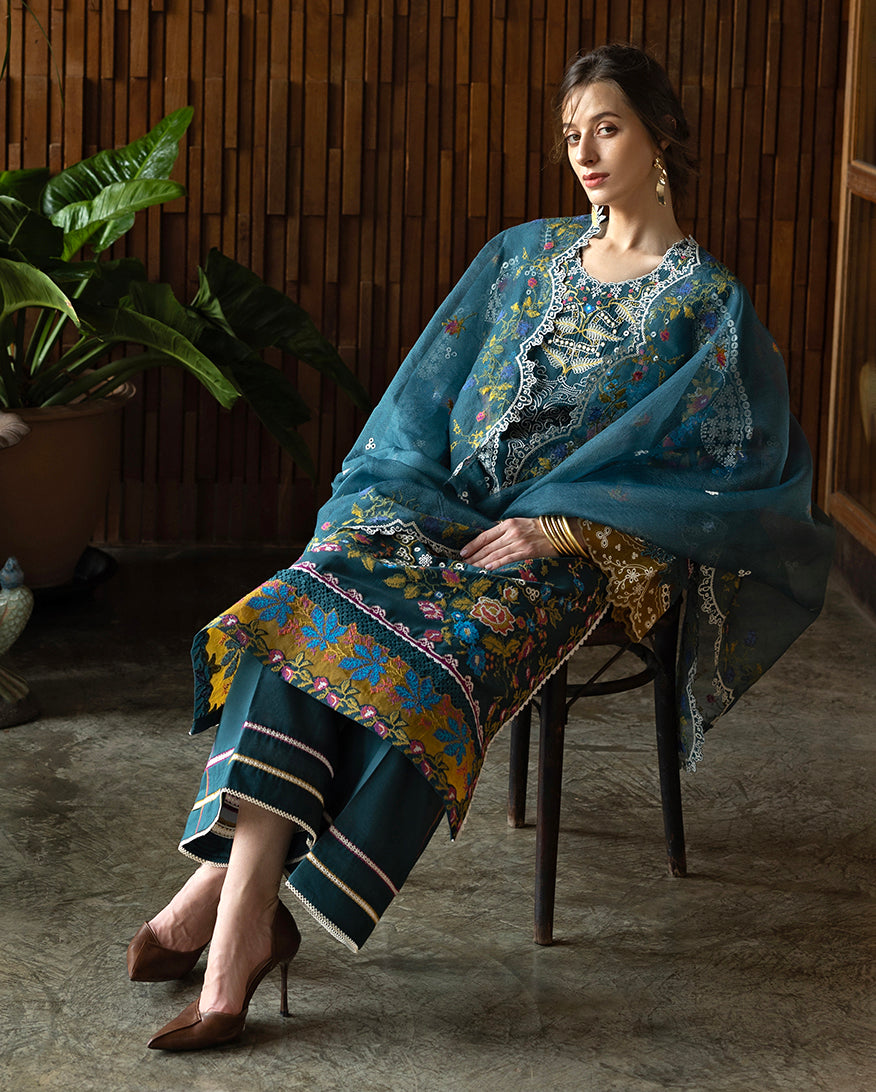Esmel | Mon Tresor Luxe Lawn 26 | Lumi by Esmel - Designer Dress - Type : Luxury Dress - Available at Libayah - 100% Original