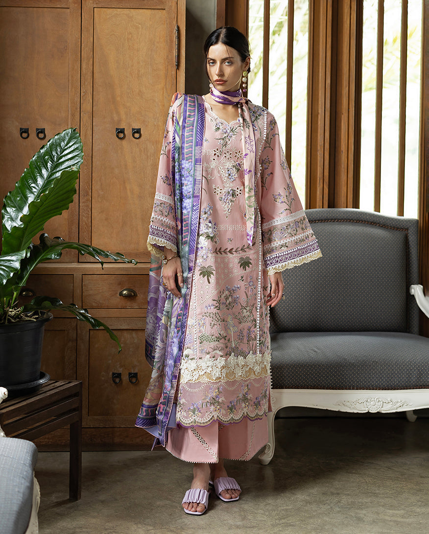 Esmel | Mon Tresor Luxe Lawn 26 | Rosy by Esmel - Designer Dress - Type : Luxury Dress - Available at Libayah - 100% Original