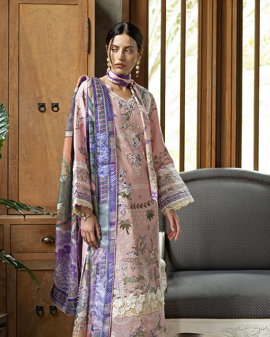 Esmel | Mon Tresor Luxe Lawn 26 | Rosy by Esmel - Designer Dress - Type : Luxury Dress - Available at Libayah - 100% Original