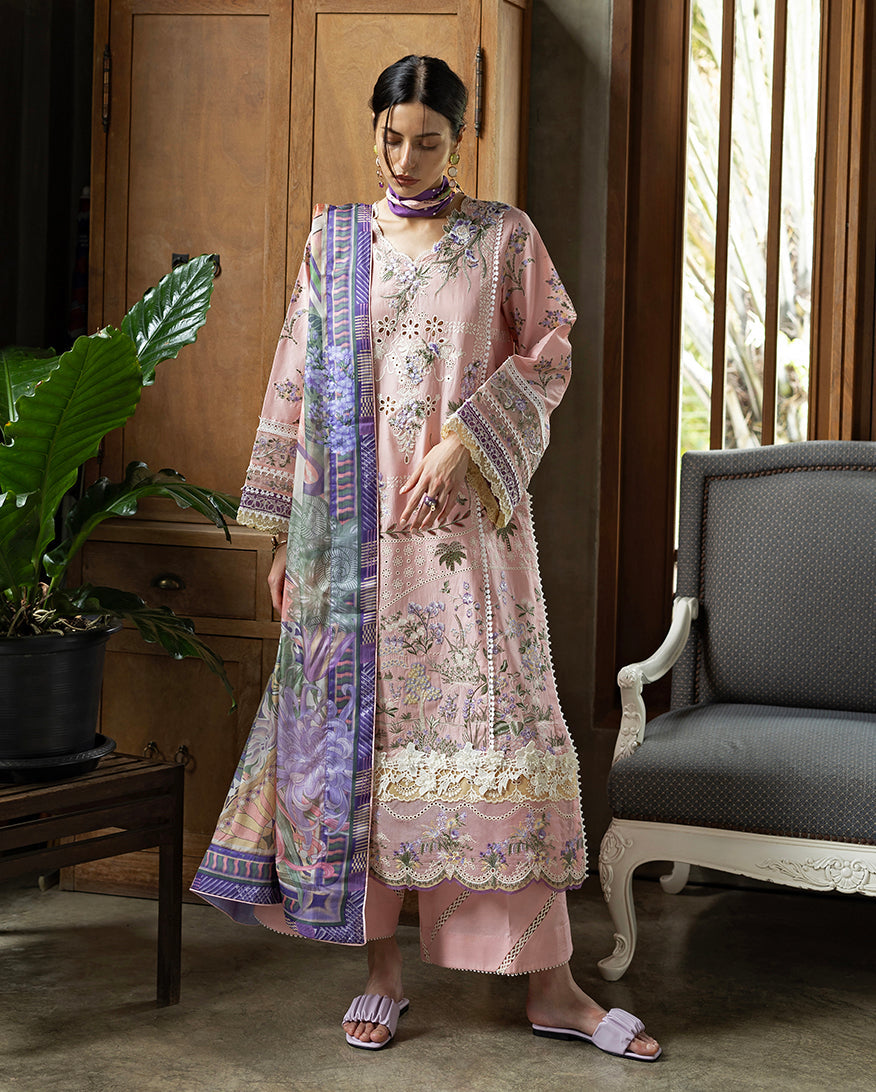 Esmel | Mon Tresor Luxe Lawn 26 | Rosy by Esmel - Designer Dress - Type : Luxury Dress - Available at Libayah - 100% Original