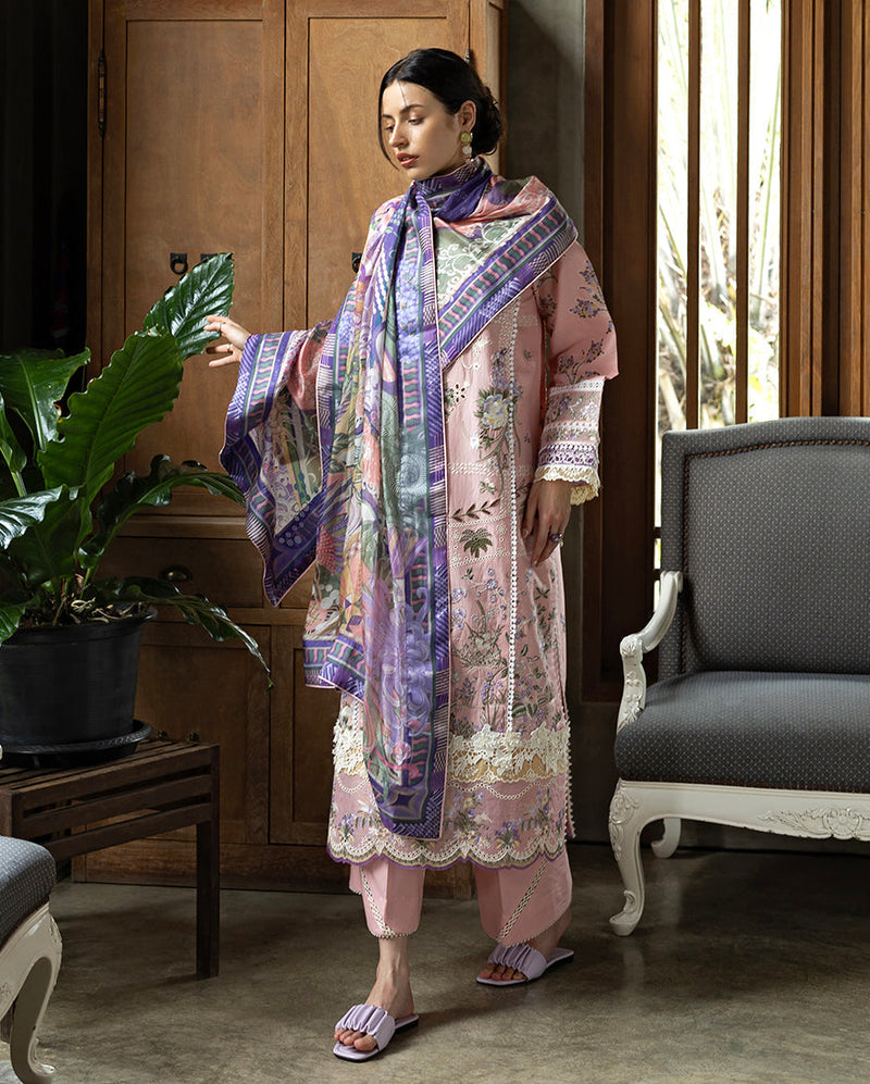 Esmel | Mon Tresor Luxe Lawn 26 | Rosy by Esmel - Designer Dress - Type : Luxury Dress - Available at Libayah - 100% Original