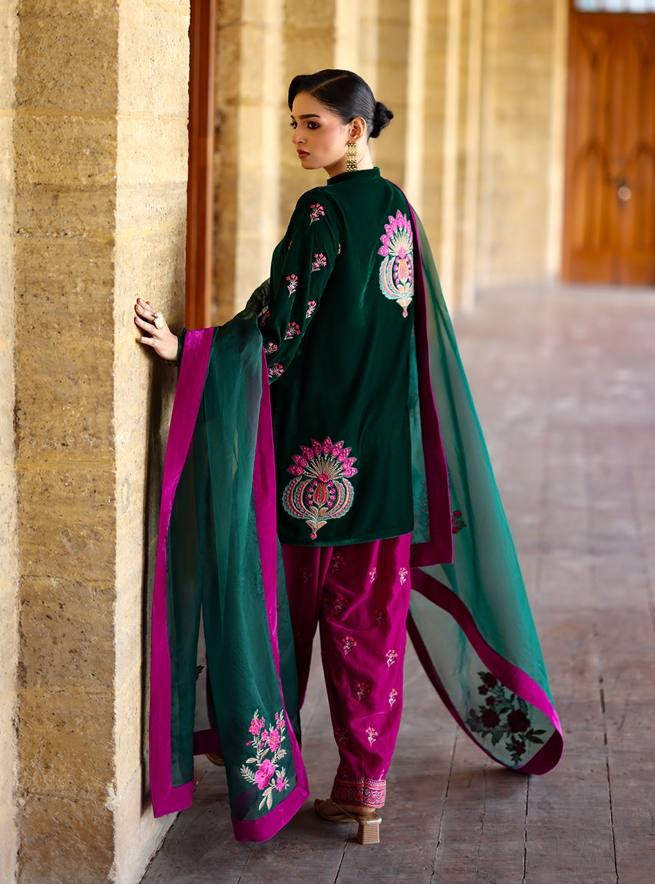 Zainab Chottani | Velura Velvet Edit 25 | Niya Farshi by Zainab Chottani - Designer Dress - Type : Ladies Clothes - Available at Libayah - 100% Original 