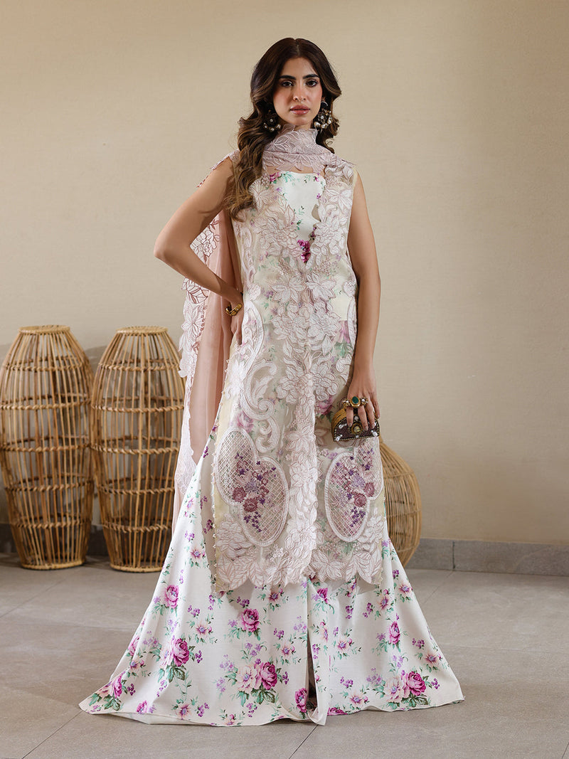 Faiza Faisal | Marine Luxury Lawn 25 | ELISHA by Faiza Faisal - Designer Dress - Type: Ladies Clothes - Available at Libayah - 100% Original