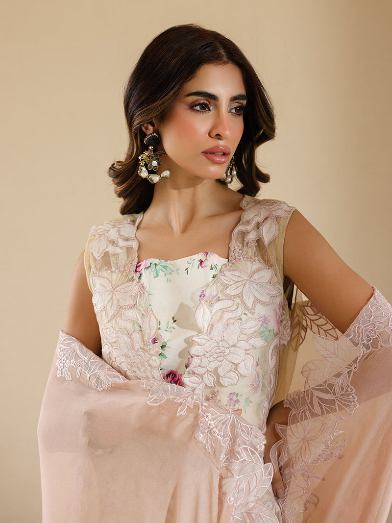 Faiza Faisal | Marine Luxury Lawn 25 | ELISHA by Faiza Faisal - Designer Dress - Type: Ladies Clothes - Available at Libayah - 100% Original