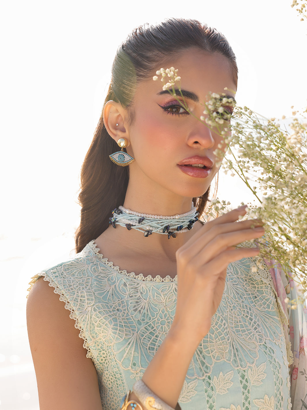 Faiza Faisal | Marine Luxury Lawn 25 | AINE by Faiza Faisal - Designer Dress - Type: Ladies Clothes - Available at Libayah - 100% Original