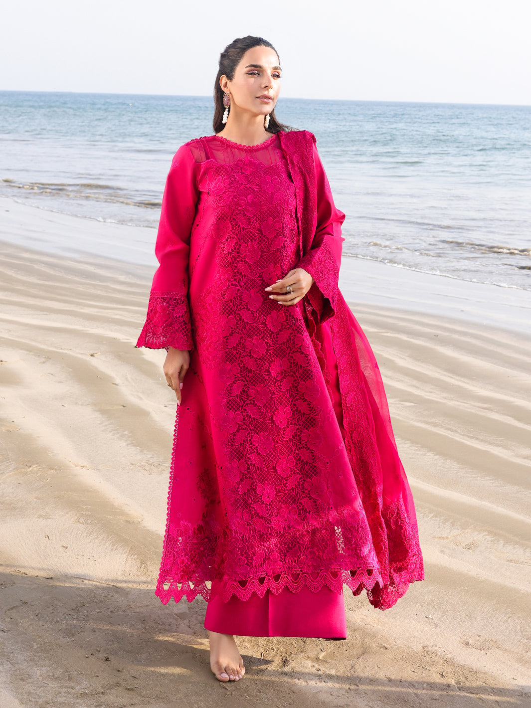 Faiza Faisal | Marine Luxury Lawn 25 | AROHA by Lawn - Designer Dress - Type: Ladies Clothes - Available at Libayah - 100% Original