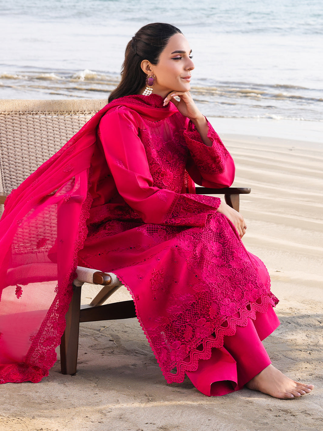 Faiza Faisal | Marine Luxury Lawn 25 | AROHA by Lawn - Designer Dress - Type: Ladies Clothes - Available at Libayah - 100% Original