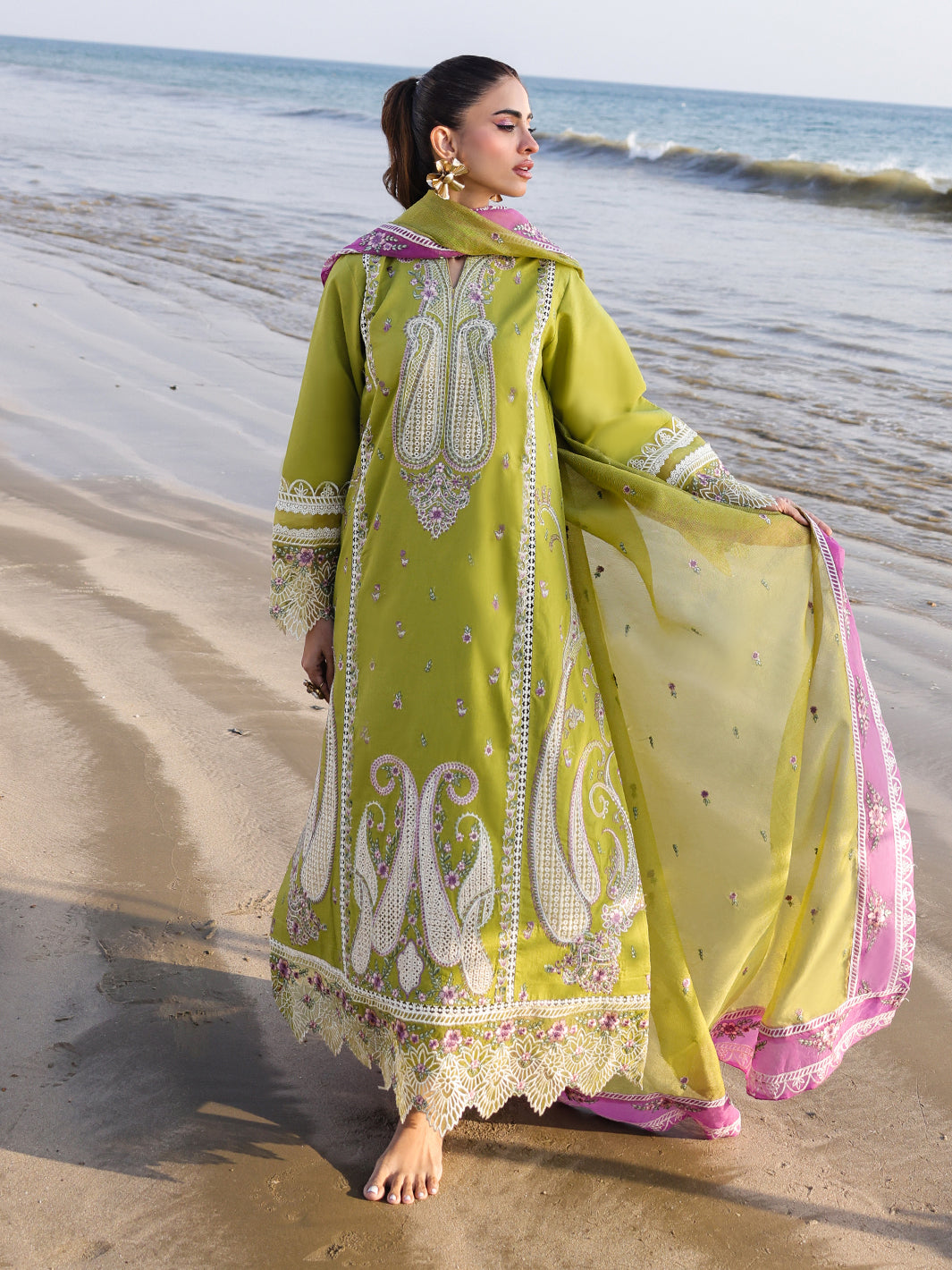 Faiza Faisal | Marine Luxury Lawn 25 | HINA by Faiza Faisal - Designer Dress - Type: Ladies Clothes - Available at Libayah - 100% Original