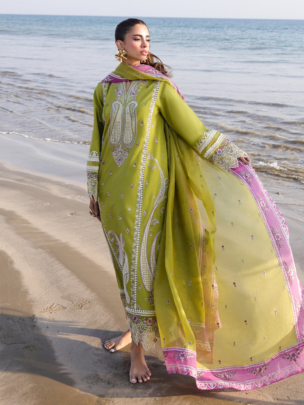 Faiza Faisal | Marine Luxury Lawn 25 | HINA by Faiza Faisal - Designer Dress - Type: Ladies Clothes - Available at Libayah - 100% Original